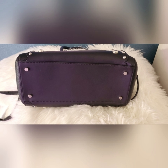 Kate Spade Madison Ave Collection Black Studded Mega Lane Satchel - Picture 9 of 12